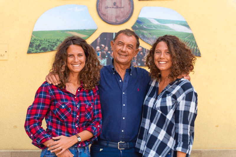 Giovanna and Rosanna with father Stefano Giovanna and Rosanna with father Stefano