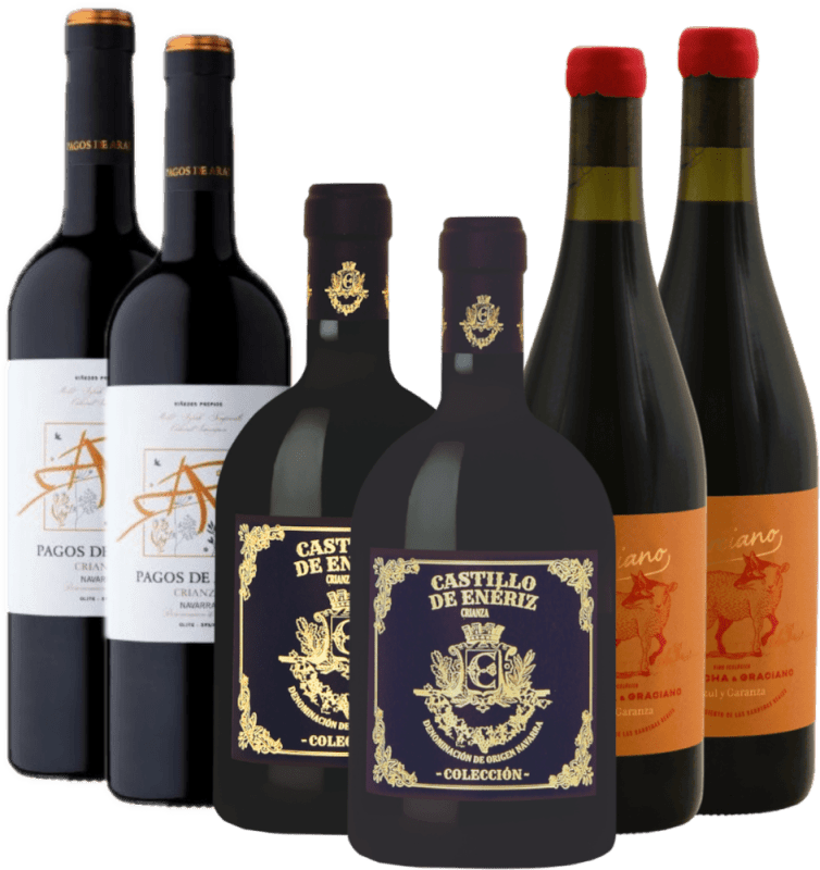 Enjoying red wine from Navarre - 6x discovery package