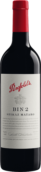 Bin 2 by Penfolds is a concentrated, full-bodied red wine cuvée from the Mataro and Shiraz grape varieties. The grapes for this red wine grow in the Australian wine-growing region South Australia.&nbsp; In the glass, this wine reveals a deep dark, strong black-red colour with a deep, purple core. This cuvée shows a warm spicy, aromatically robust bouquet with hints of figs, dates, plums (prunes), quince paste and cake spices. Notes of preserved blueberries and blackberries and leather underline the aromas of the nose. On the palate, this Australian red wine is full and velvety with a medium to full body and a taste reminiscent of rich berry fruit and warm chocolate aromas. Subtle oak notes and sophisticated integrated, fine-grained, almost powdery tannin are added in the background. A fresh acidity and a long, chunky finish with a spicy aftertaste of dark berries perfect this wine. Vinification of the Shiraz Mataro Bin 2 Penfold The Shiraz and Mataro grapes are separated, harvested, selected and vinified separately according to origin. The mash is fermented in stainless steel tanks in the Penfolds wine cellar and after the fermentation process has been completed, this wine matures for 8 months in French oak barriques (10% new wood) and in American oak hogsheads. After the woodwork, this wine is married to the final blend and rests for some time on the bottle in the wine cellars before this red wine leaves the Penfolds winery.&nbsp; Food recommendation for&nbsp; the Bin 2 Penfolds We recommend this dry red wine from Australia with gently braised meat and poultry with tomatoes such as Osso buco, Coniglio alla cacciatora (hunter-style rabbit), veal roulades in tomato sauce or chicken basquais (Basque chicken), Provençal beef ragout (in red wine sauce), roasted rabbit with prunes, gratinated aubergines or ratatouille.