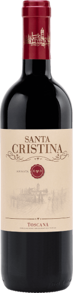 The Rosso Toscana IGT of Santa Cristina is the historic wine of this Antinori winery. This red wine presents itself ruby red with violet reflections in the glass, on the nose it smells intensely fruity of ripe red berry fruits, which are accompanied by floral accents and spicy nuances of black pepper, balsamic notes and eucalyptus. On the palate, the Santa Cristina Rosso is dry, appealing, characterized by a varied and harmonious taste, with soft tannins. The finish is pleasant, persistently fruity and elegant. Vinification of Santa Cristina Rosso Toscana IGT&nbsp; 60% from Sangiovese and 40% from Merlot, Cabernet Sauvignon and Syrah are vinified for this red wine. Depending on the grape variety, the grapes were harvested at the perfect time and vinified separately. After gentle destemming and pressing, maceration and alcoholic fermentation takes place for one week in stainless steel tanks at temperatures below 25°C. The wine is then transferred, the malolactic fermentation is completed by the end of the winter. The expansion of the Santa Cristina Rosso takes place partly in stainless steel, partly in wooden barrels. Only at the end of the following summer is the wine bottled and only then sold. The first Santa Cristina Rosso Toscana was vinified in 1946 by Marchese Niccolò Antinori and is one of the two flagships of the winery. Over time, more wines have been added, as well as a Vin Santo and a virgin olive oil from the vineyard's olive groves. Food recommendation for the Rosso Tuscany of Santa Cristina Enjoy this red Tuscany cuvée as a wonderful accompaniment to dark meat, lamb mint braised in red wine, ripe and spicy cheeses, but also with preparations with Tuscan or Umbrian truffles. Awards for the Rosso Toscana IGT of Santa Cristina Wine Spectator: Top 10 Elegant Reds for 2015 James Suckling: 90 points for 2015 Berlin Wine Trophy: Gold for 2011 Decanter: Bronze for 2007 