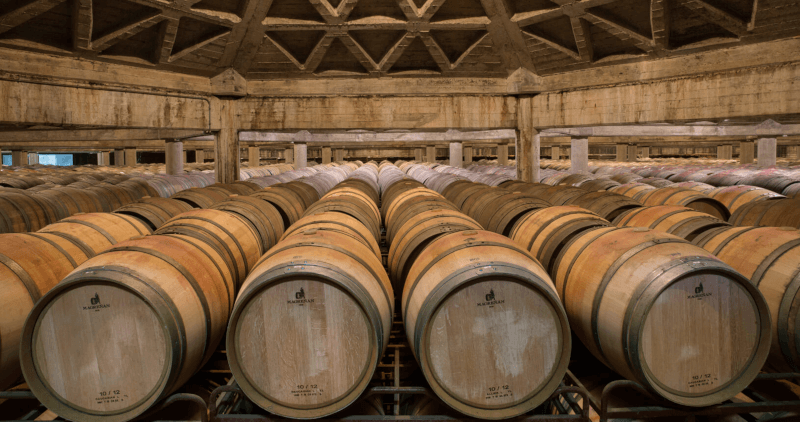 The barrel cellar with the hexagonal roof