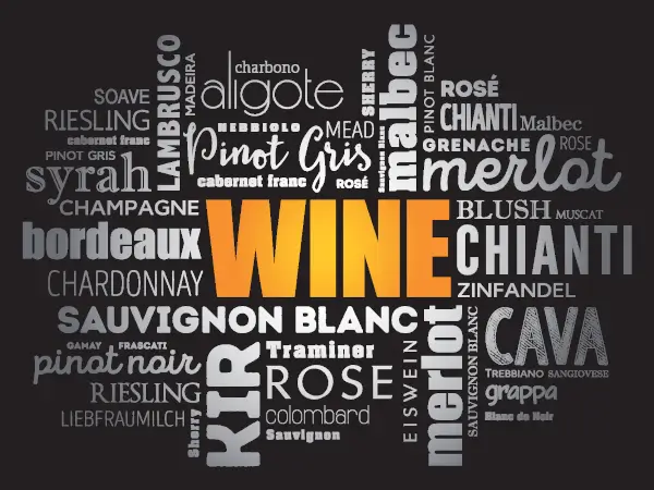 Grape varieties in our wine shop