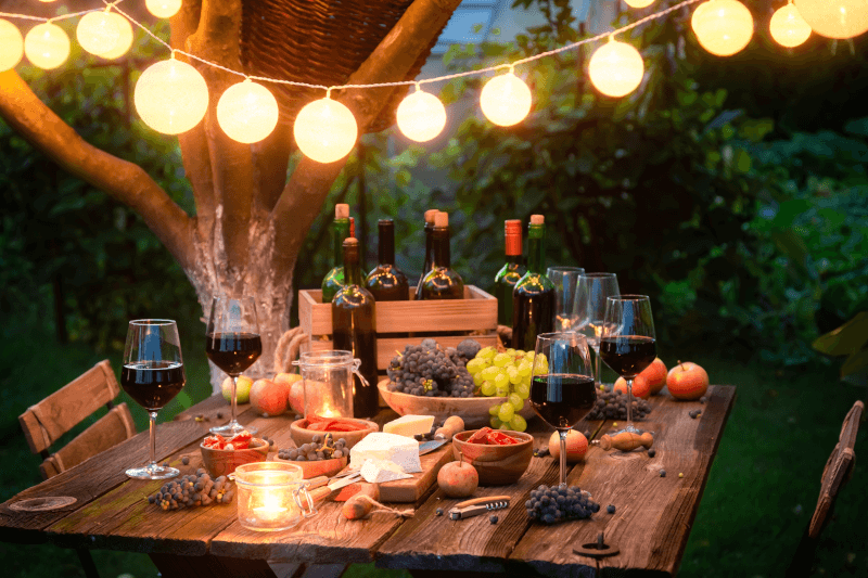 Set table in the garden Set table in the garden