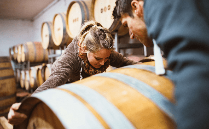 Lisa and Bastian in the Barrel Cellar