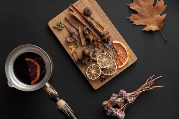 Ingredients for mulled wine recipe