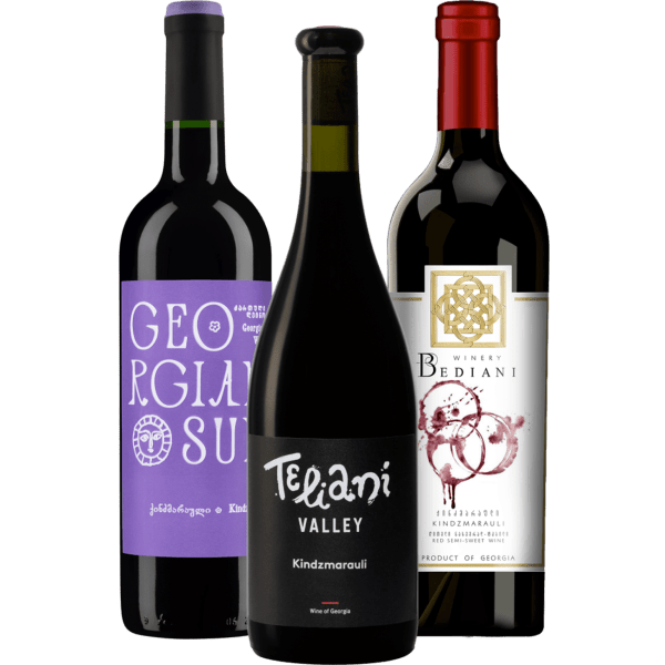 3-Bottle Kindzmarauli Discovery Pack – Georgia’s Velvety Red Wine Treasures