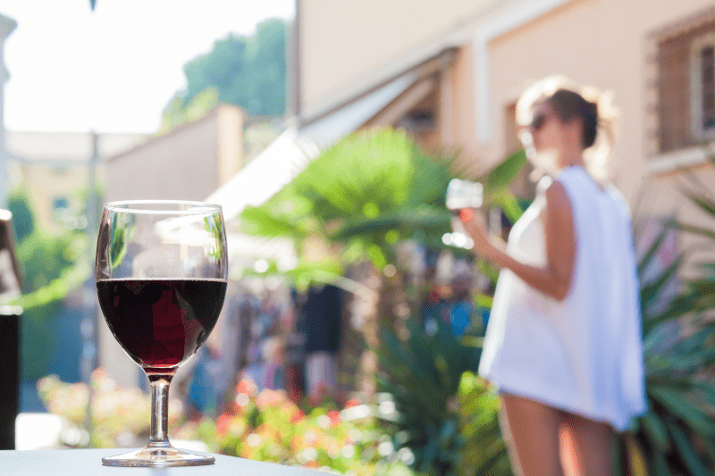 Drinking Wine in Bardolino
